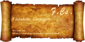 Fazekas Csongor névjegykártya